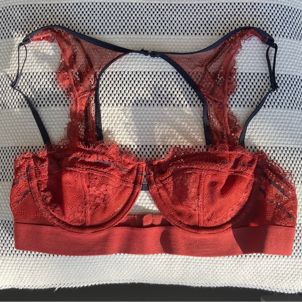 Free People Hour of Dawn Underwire Bralette in Cinnamon Red & Black - Picture 5 of 8